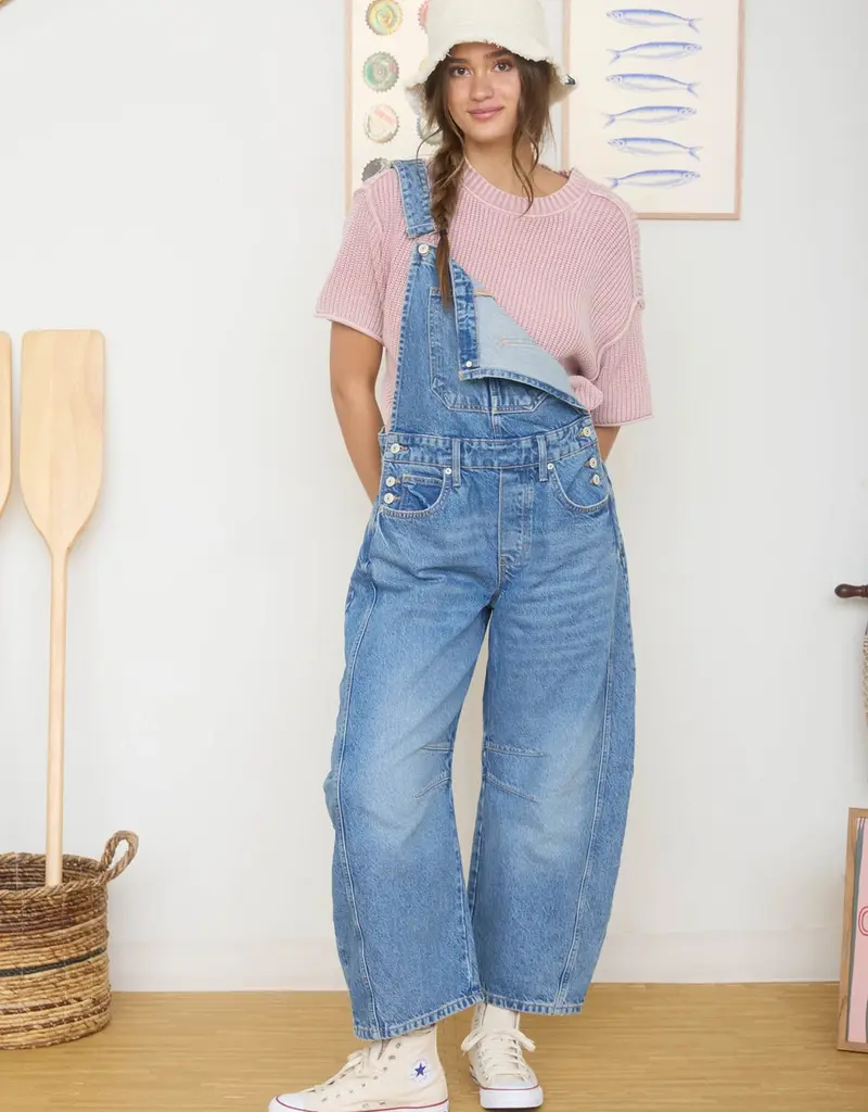 Washed Drop Shoulder Boxy Knit Top