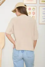 Washed Drop Shoulder Boxy Knit Top