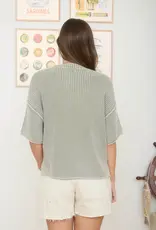 Washed Drop Shoulder Boxy Knit Top