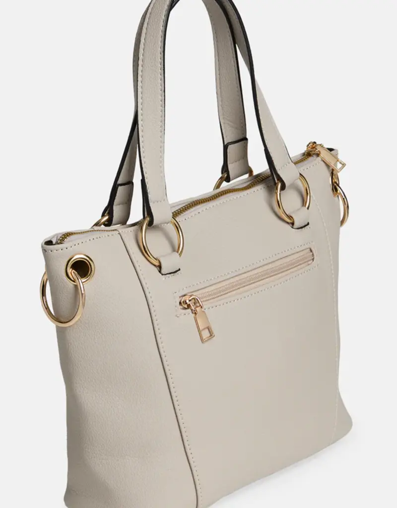Evelyn Studded Tote - Almond