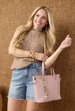 Evelyn Studded Tote - Carnation Pink