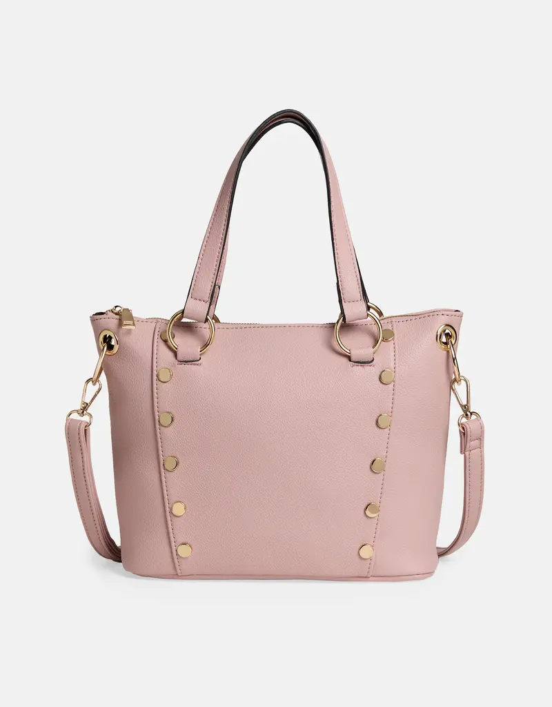 Evelyn Studded Tote - Carnation Pink