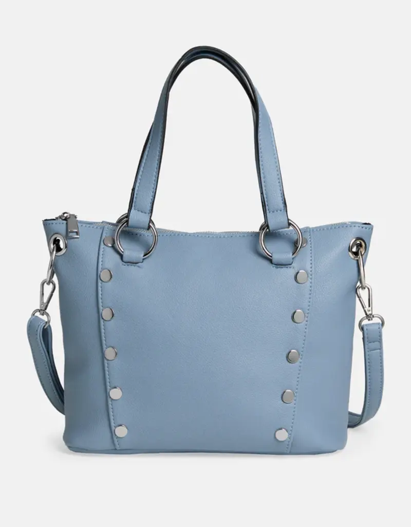 Evelyn Studded Tote - Denim Blue