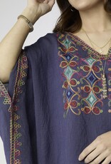 Sariah V-Neck Poncho with Embroidery