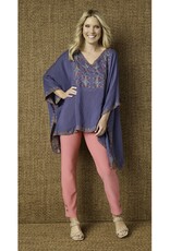 Sariah V-Neck Poncho with Embroidery