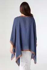 Sariah V-Neck Poncho with Embroidery