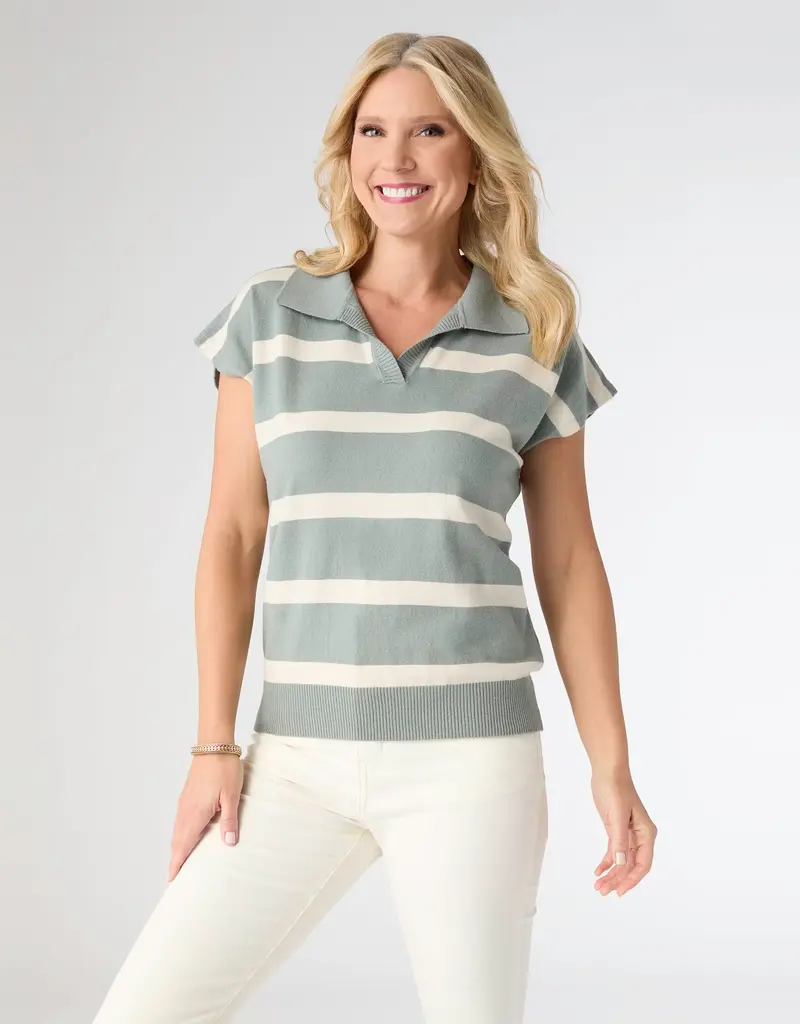 Lightweight Heavenly-Luxe V-Neck Striped Sweater
