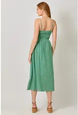 Embroidered Gauze Smocked Dress