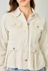 Washed Denim Peplum Jacket