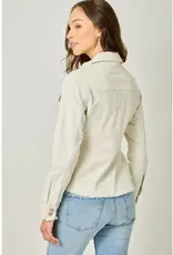 Washed Denim Peplum Jacket