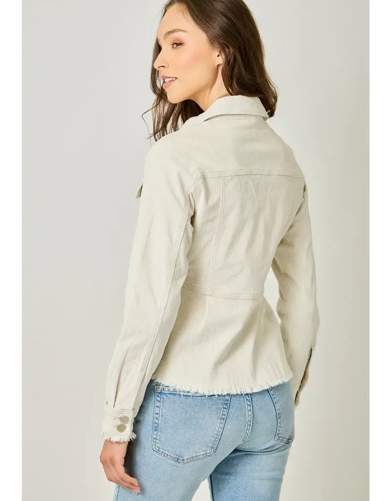 Washed Denim Peplum Jacket