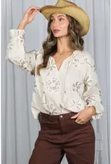 Floral Embroidered  Elegant Blouse