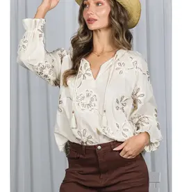 Floral Embroidered  Elegant Blouse