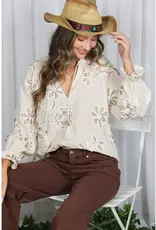 Floral Embroidered  Elegant Blouse