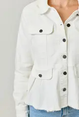 Washed Denim Peplum Jacket