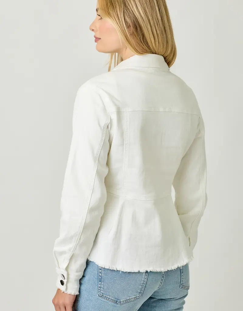 Washed Denim Peplum Jacket