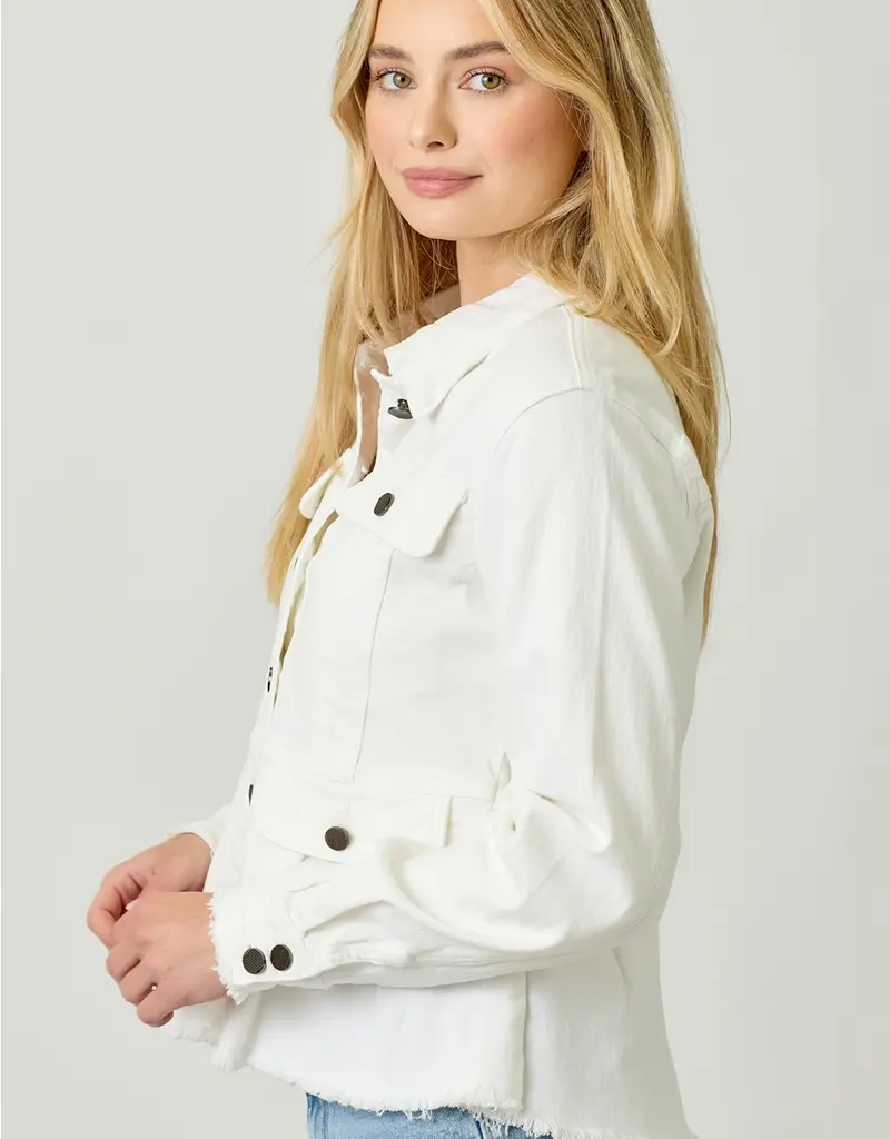 Washed Denim Peplum Jacket