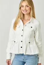 Washed Denim Peplum Jacket