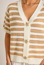 Nautical Stripe Cardigan with Starfish Button Detail
