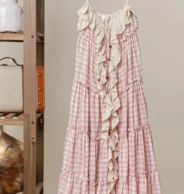 Caroline Checker Ruffle Dress