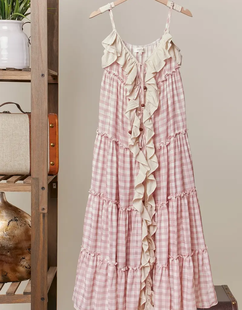 Caroline Checker Ruffle Dress