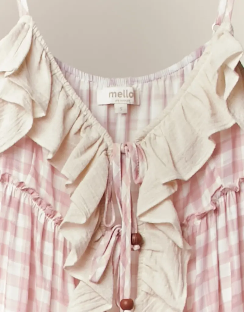 Caroline Checker Ruffle Dress