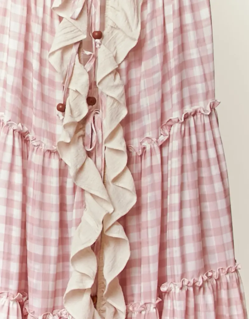 Caroline Checker Ruffle Dress