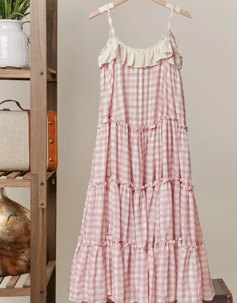 Caroline Checker Ruffle Dress