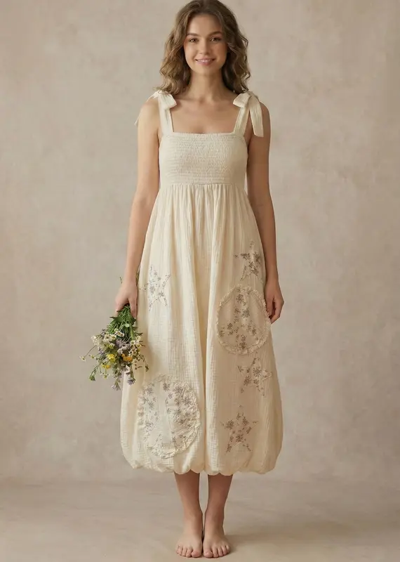 Peace Patchwork Midi Dress