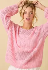 Ribbon Bow Crochet Knit Top