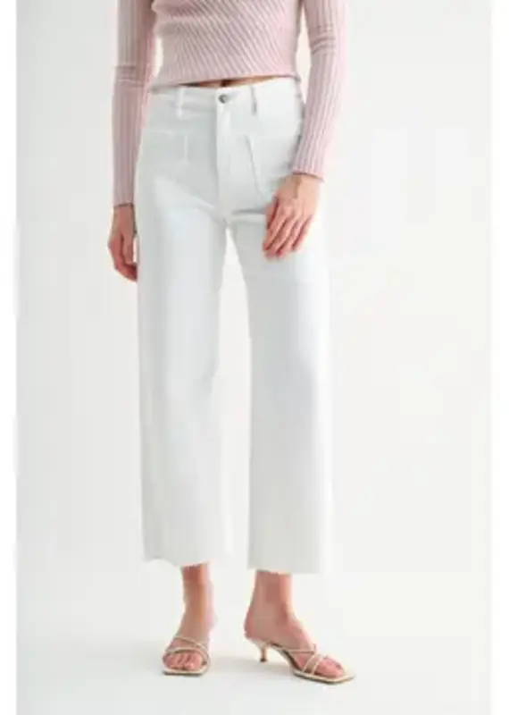 High Rise WideLeg Crop Raw Hem Catskill