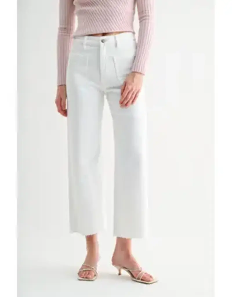 High Rise WideLeg Crop Raw Hem Catskill