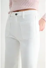 High Rise WideLeg Crop Raw Hem Catskill