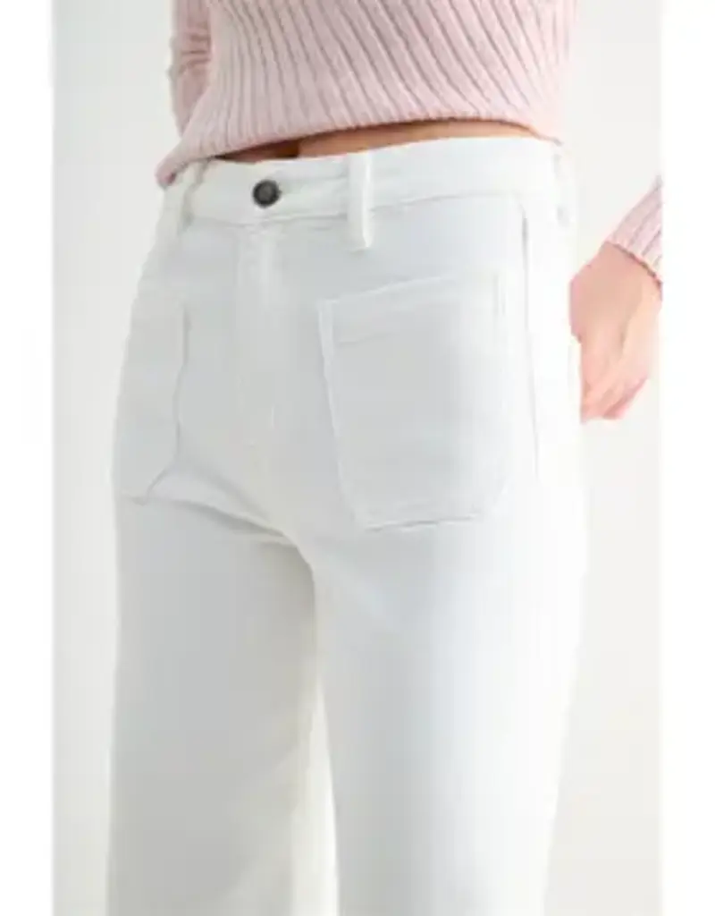 High Rise WideLeg Crop Raw Hem Catskill