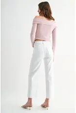 High Rise WideLeg Crop Raw Hem Catskill