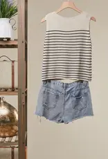 Sleeveless Striped Knit Top