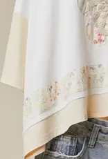 Lace Embroidered Short Sleeves Round Neck Top