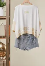 Lace Embroidered Short Sleeves Round Neck Top