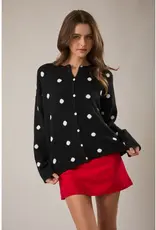 Polka Dot Button Front Cardigan
