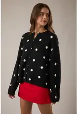 Polka Dot Button Front Cardigan
