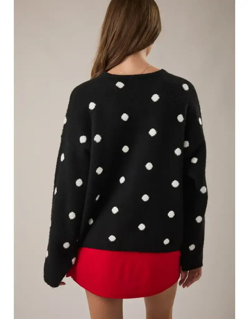 Polka Dot Button Front Cardigan