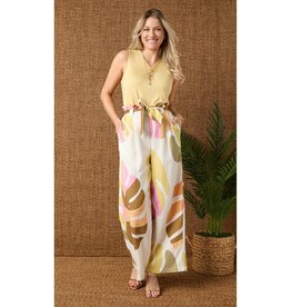 Lyla Printed Flowy Pant with Tie Waist