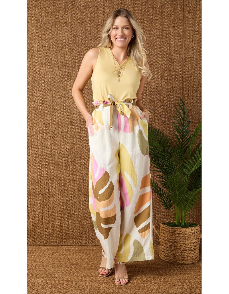 Lyla Printed Flowy Pant with Tie Waist