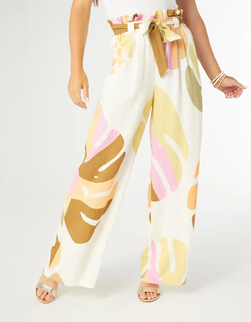Lyla Printed Flowy Pant with Tie Waist