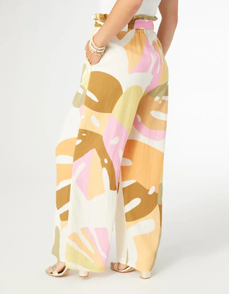 Lyla Printed Flowy Pant with Tie Waist