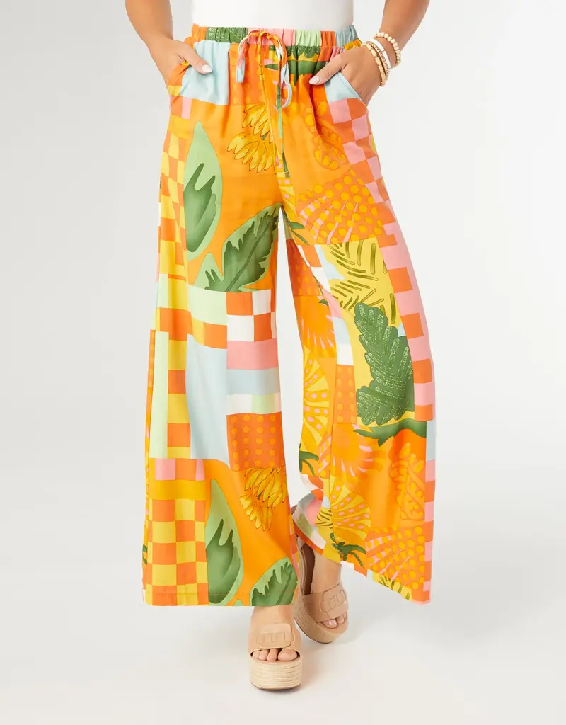 Torenia Printed Flowy Wide Leg Pant