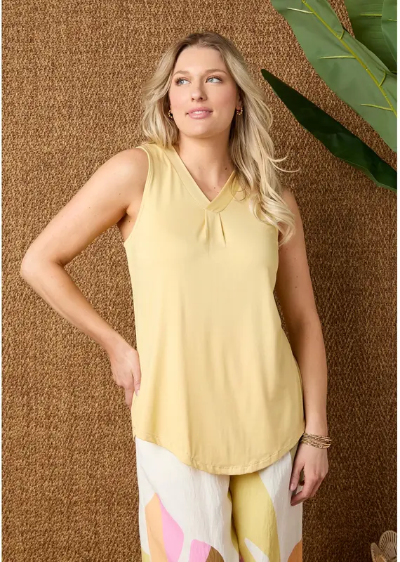 Erin Pleat Back V-Neck Tank