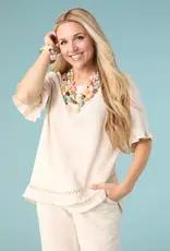 Layla Short Sleeve Crossover Ruffle Top