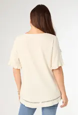 Layla Short Sleeve Crossover Ruffle Top