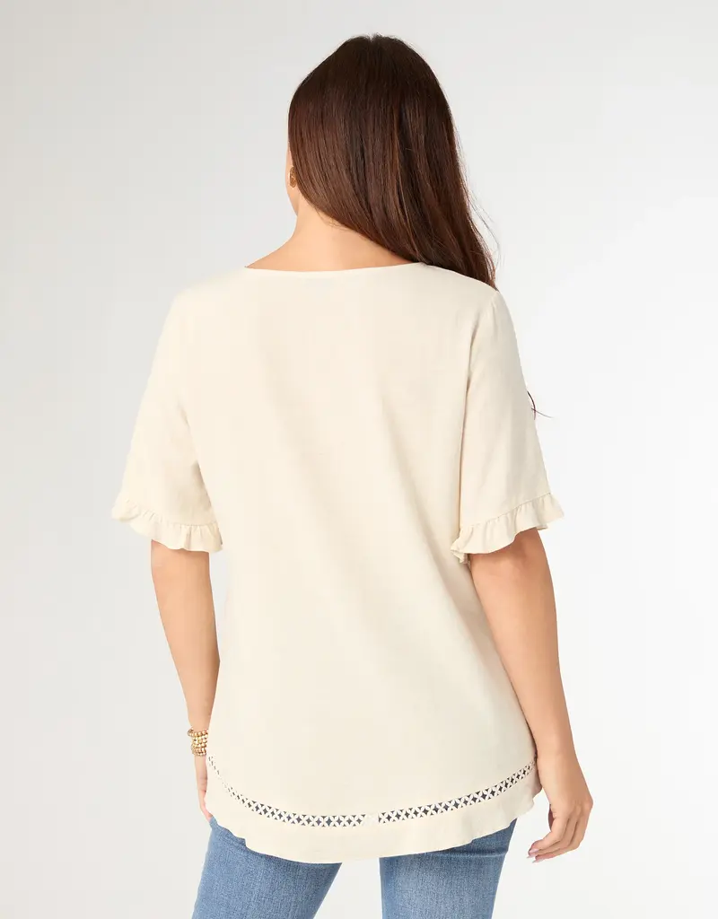 Layla Short Sleeve Crossover Ruffle Top